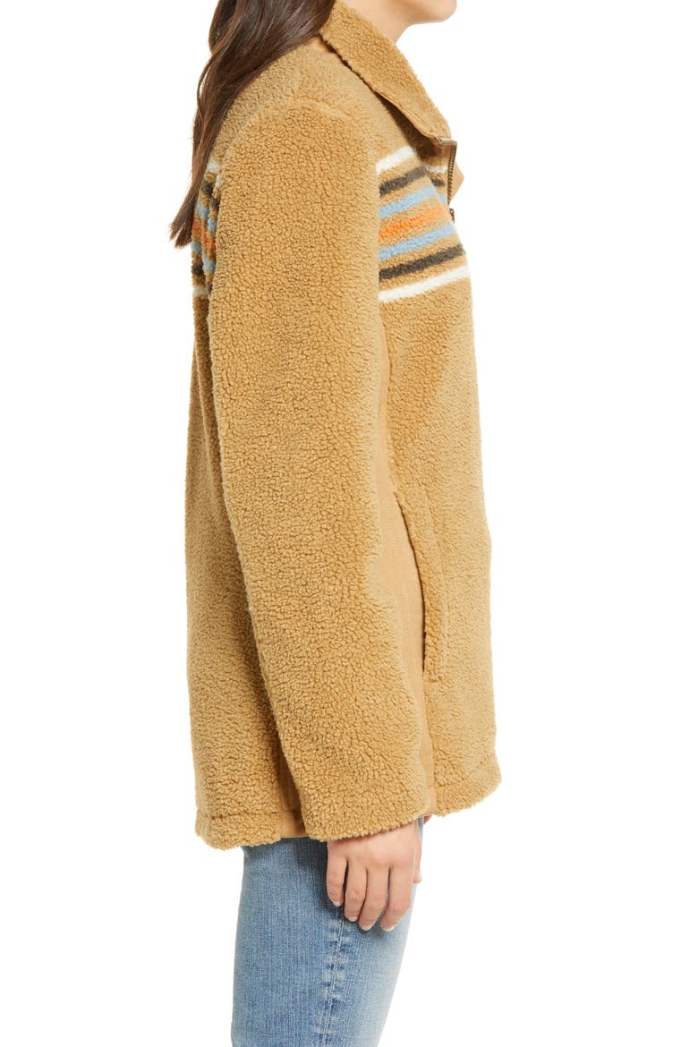 Brooke Chimayo High Pile Fleece Jacket, Alternate, color, CHAMOIS CHIMAYO