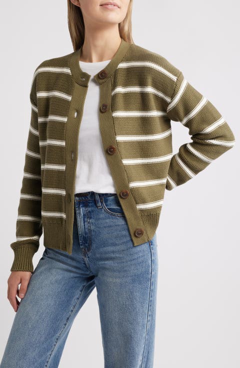 Stripe Pima Cotton Cardigan
