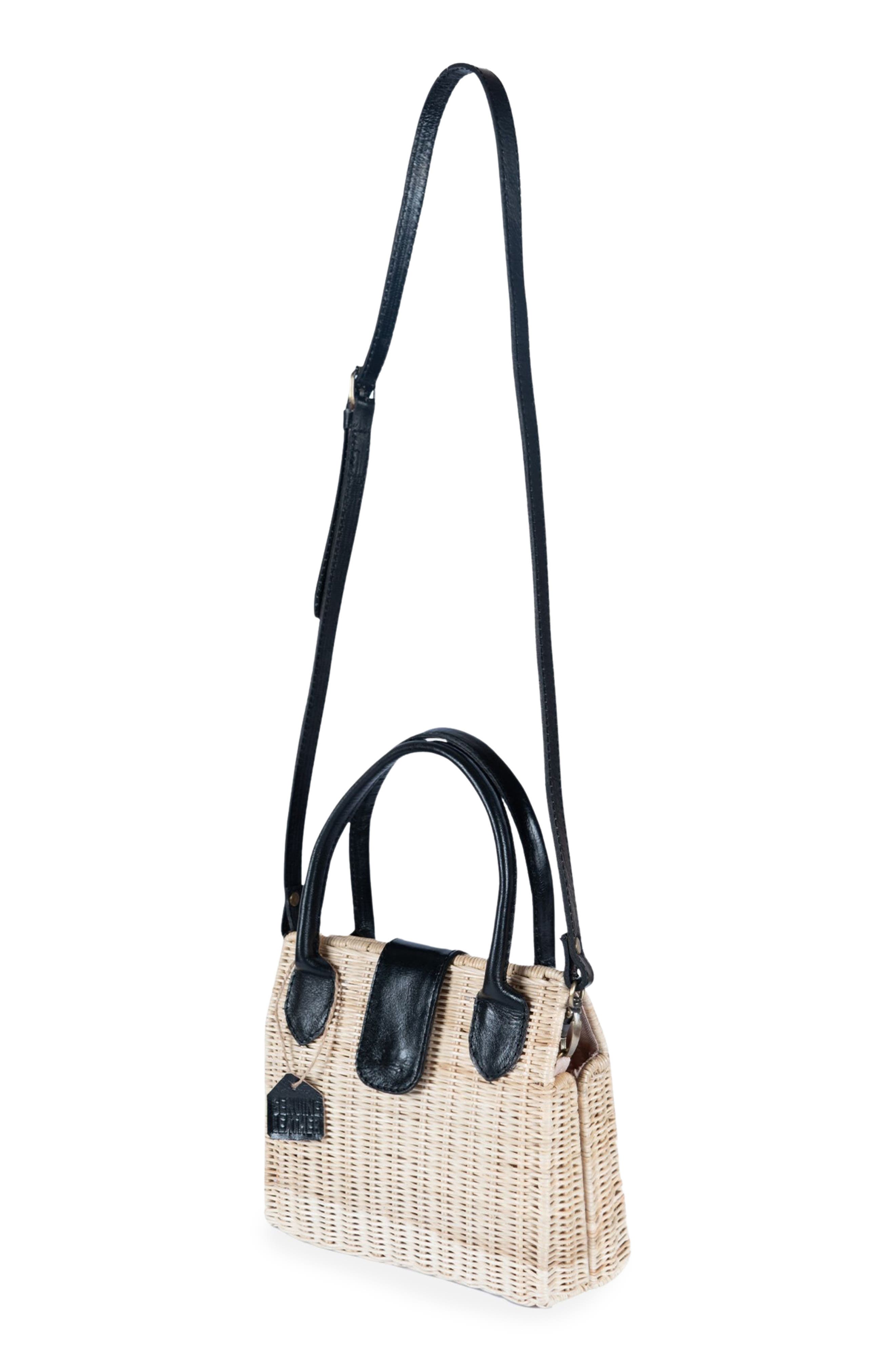 Jelavu Piper Rattan Handbag, Alternate, color, Black