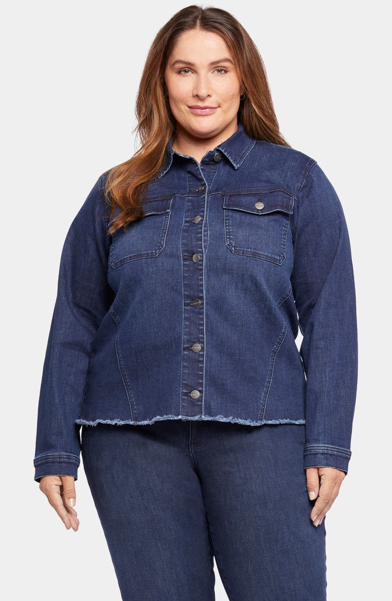 NYDJ Fray Hem Denim Trucker Jacket, Alternate, color, 