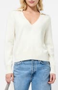 French Connection Sloane Faux Pearl Embellished Johnny Collar Sweater