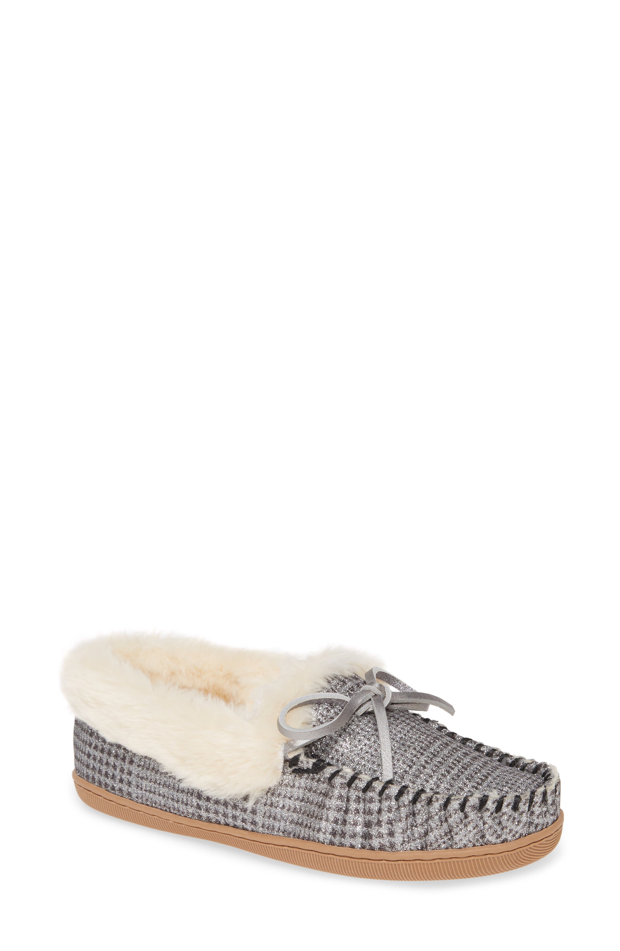 J.Crew Lodge Faux Shearling Lined Moccasin, Main, color, 
