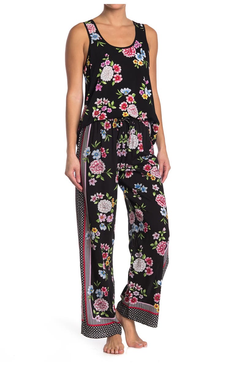 Kensie Floral Print Drawstring Pajama Pants, Main, color, 