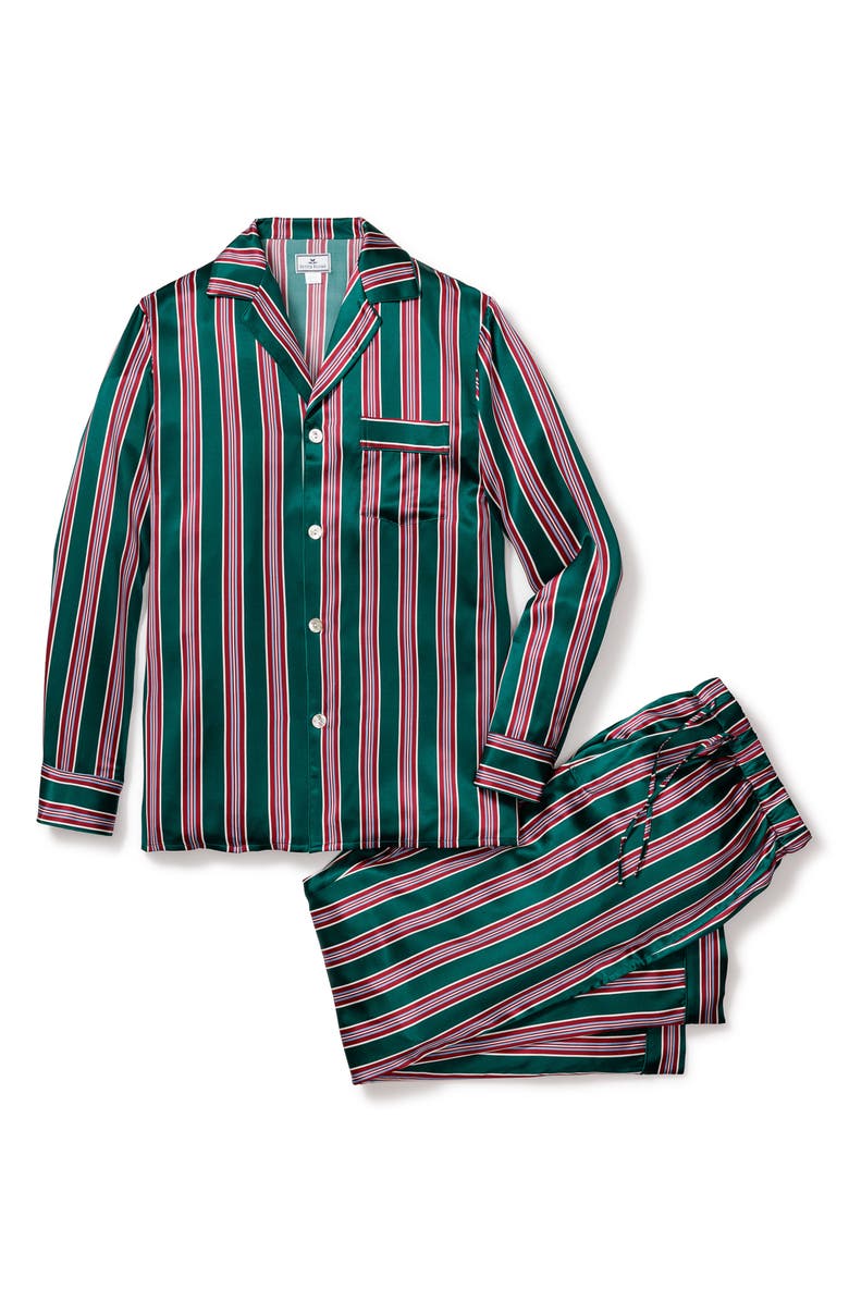 Petite Plume Lancaster Stripe Mulberry Silk Pajamas, Alternate, color, 
