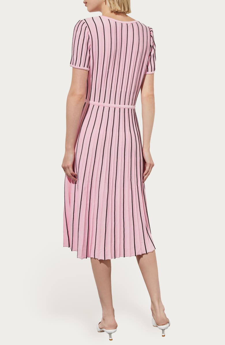 Ming Wang Short Sleeve Fit & Flare Dress, Alternate, color, 