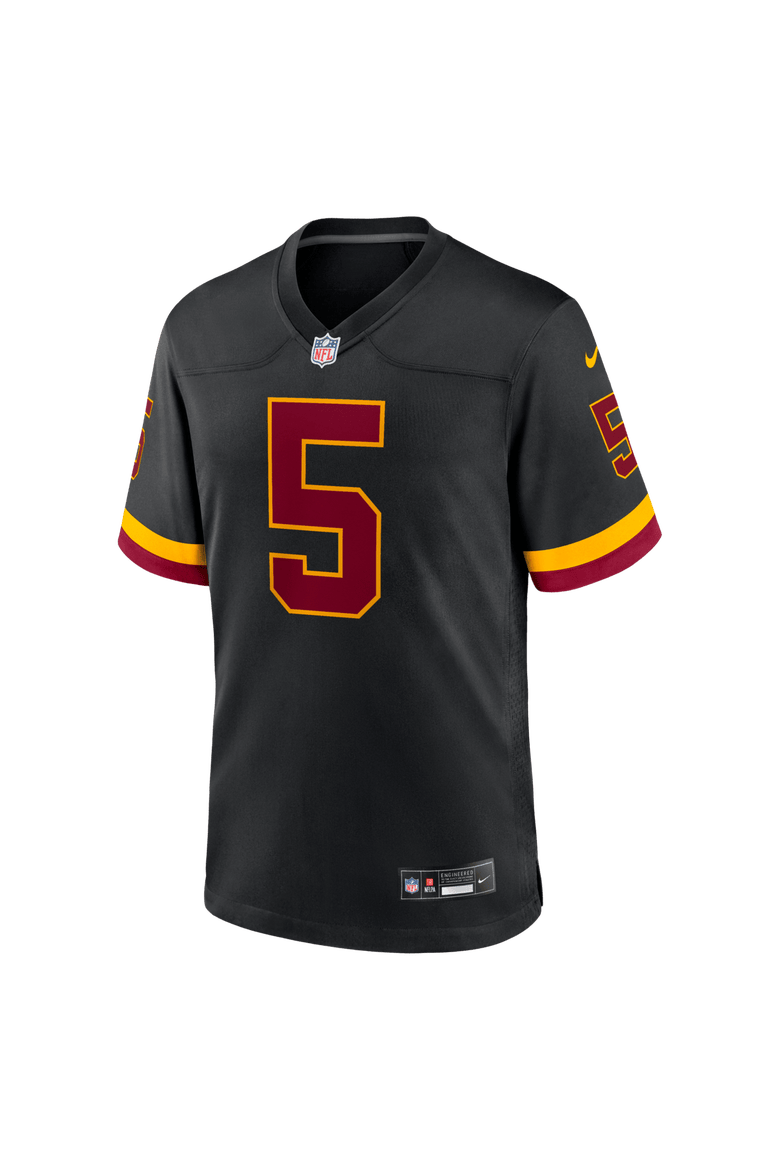 Men's Nike Jayden Daniels Black Washington Commanders Hail Raiser Alternate Game Jersey, Alternate, color, Black