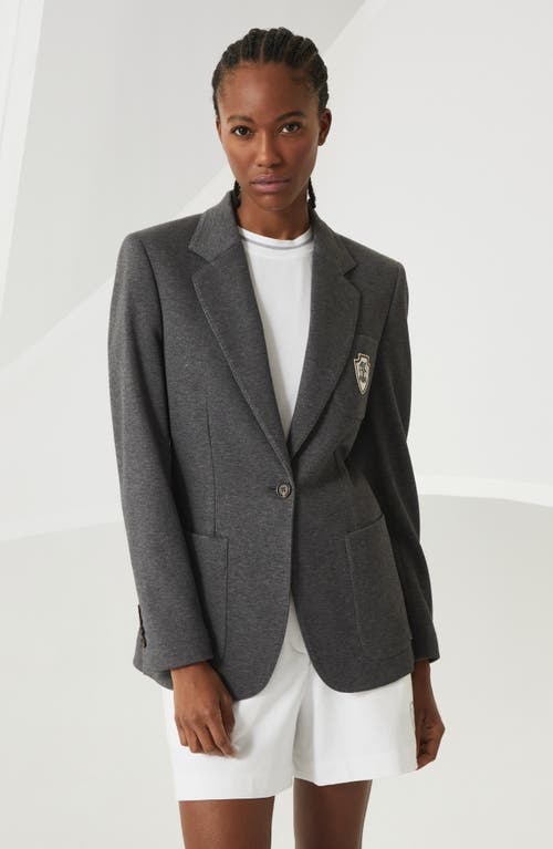 Brunello Cucinelli Piqué Blazer In Lead