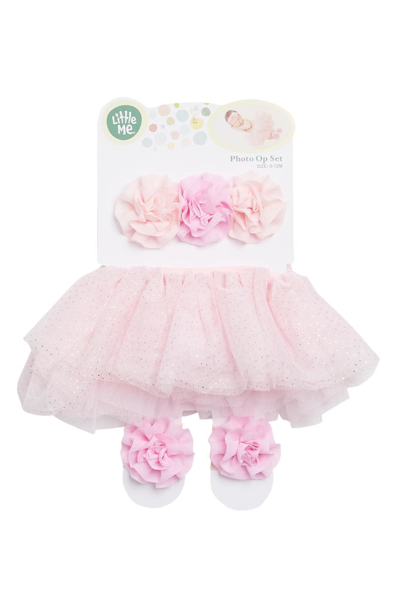 Little Me Tutu, Head & Foot Wrap Set, Main, color, Pink Multi