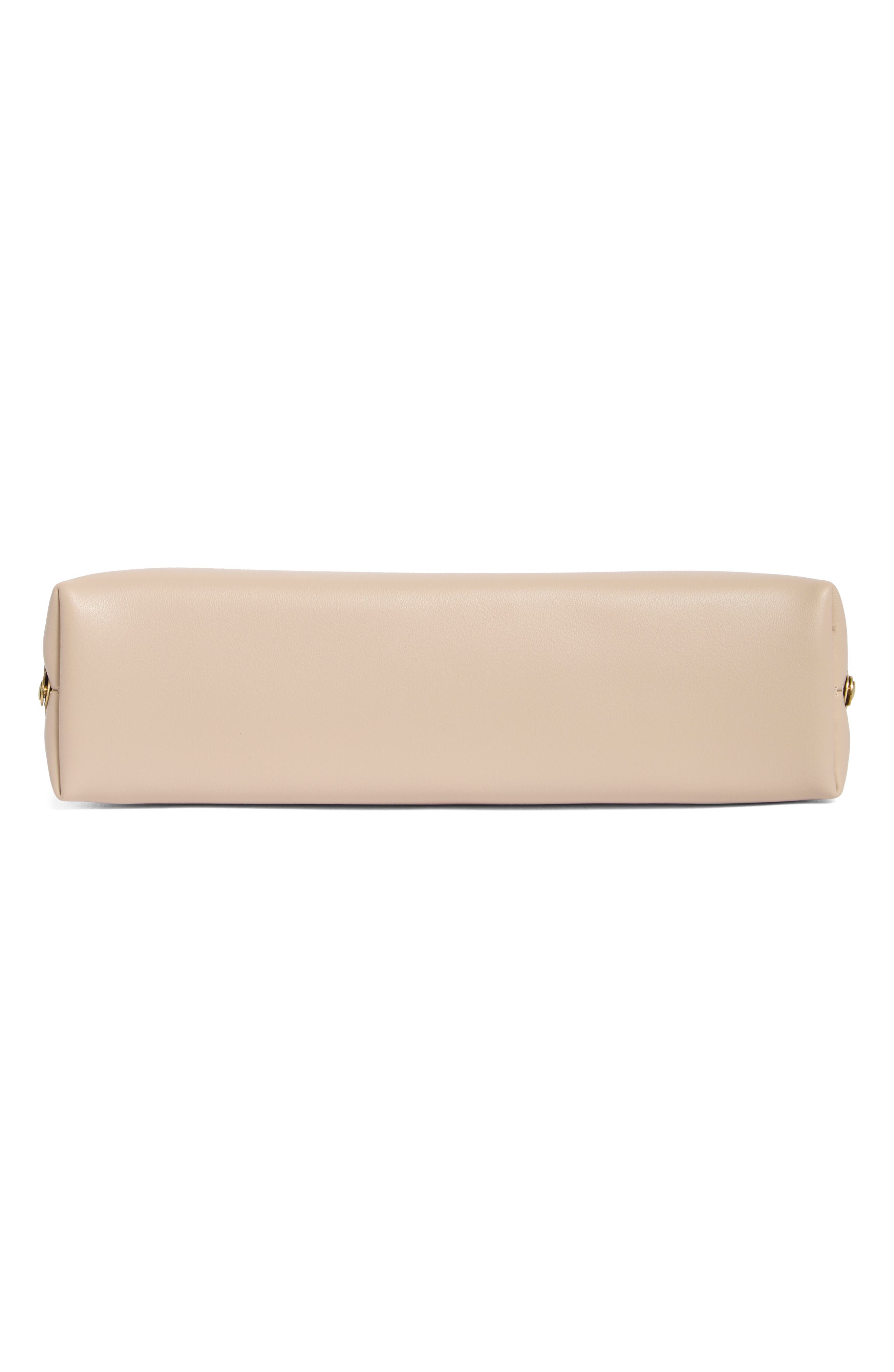 Celeste Curved Faux Leather Clutch, Alternate, color, NATURAL