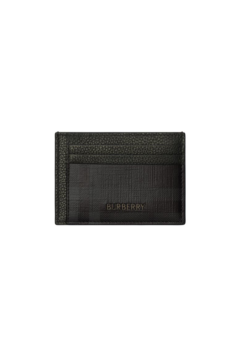 City Check Clip Card Case, Main, color, Iron grey