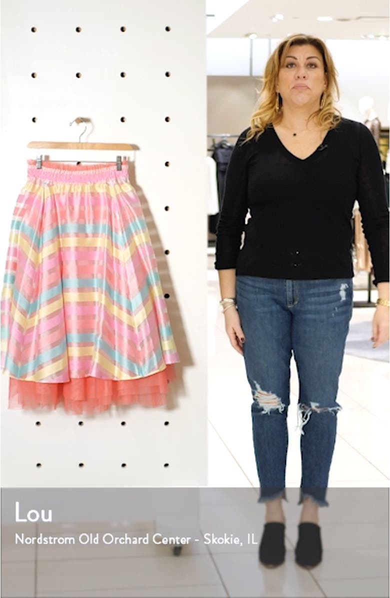 x Atlantic-Pacific Stripe Organza Skirt, sales video thumbnail