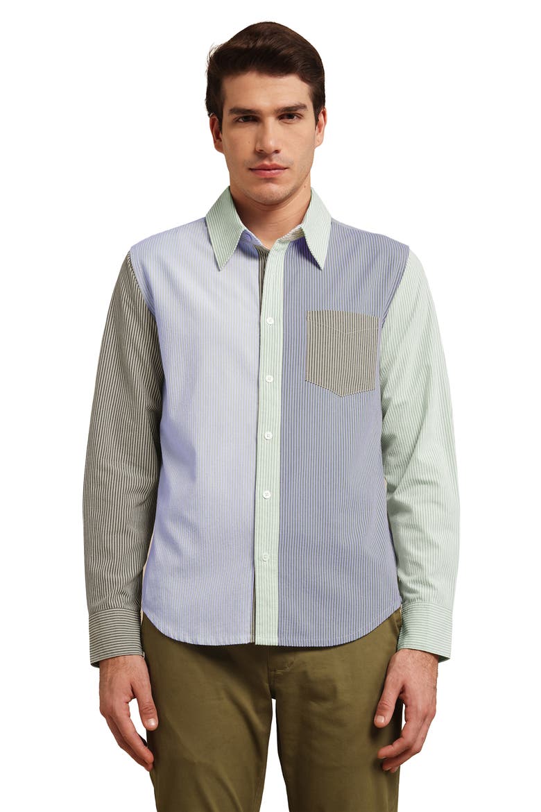 Men's Button Up Shirt, Main, color, MULTICOLOR STRIPE