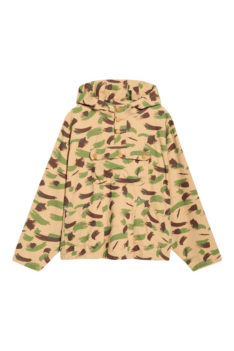 Brushstroke Camo Hooded Jacket, Alternate, color, GREEN