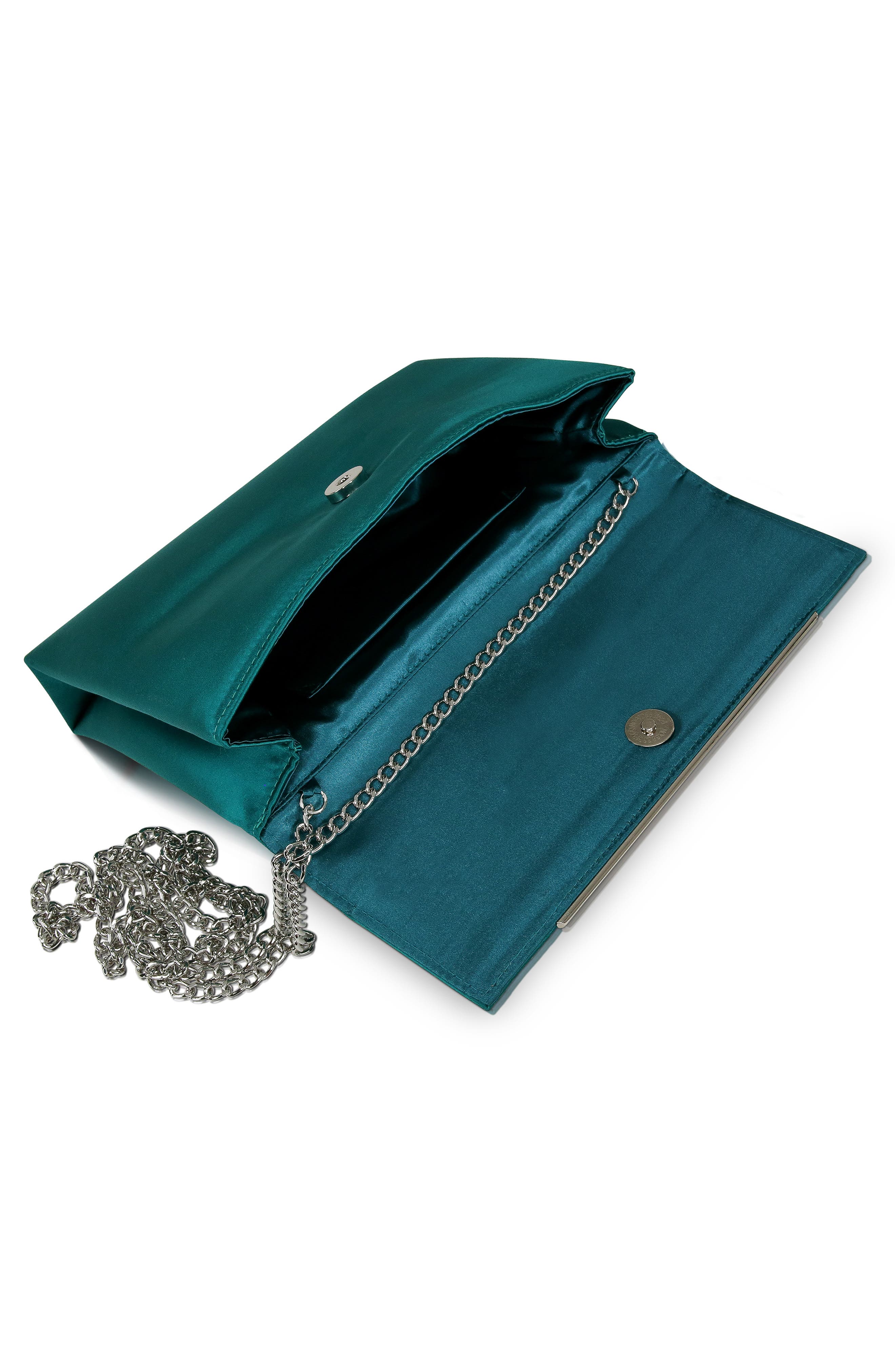 Harper Satin Envelope Clutch, Alternate, color, TURQUOISE