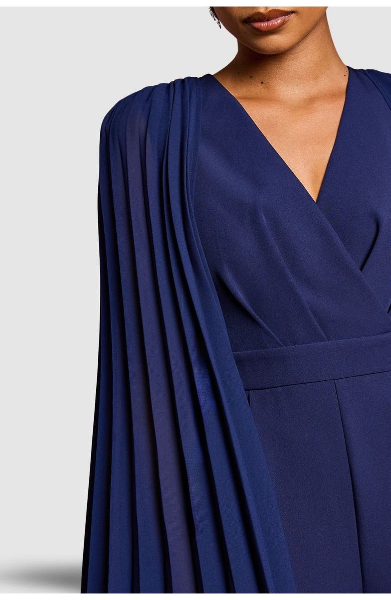 Coast Petite V Neck Pleated Jumpsuit, Alternate, color, Navy