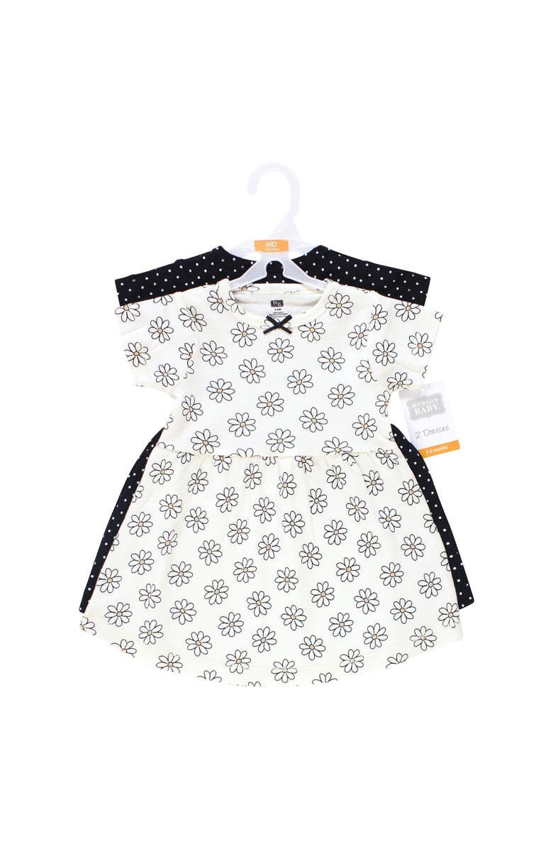 Hudson Baby Cozy Stylish Baby Dress 2Pk, Alternate, color, Neutral Daisy