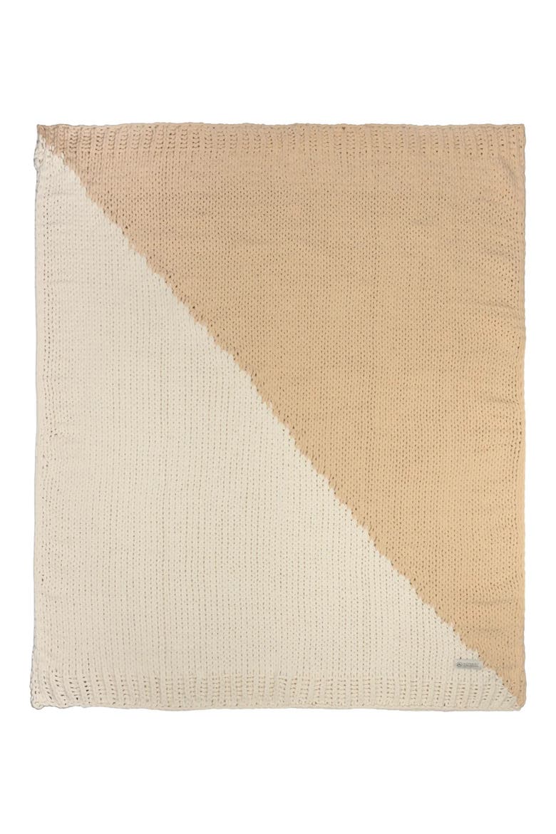 Chenille Knit Throw Blanket, Main, color, LATTE LIGHT GREY
