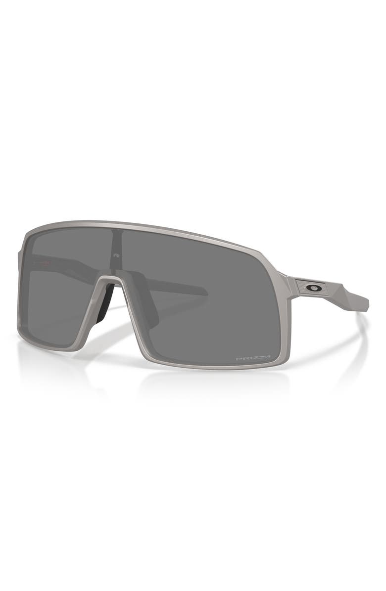 Oakley Sutro 37mm Rectangle Shield Sunglasses, Alternate, color, Titanium / Prizm Black