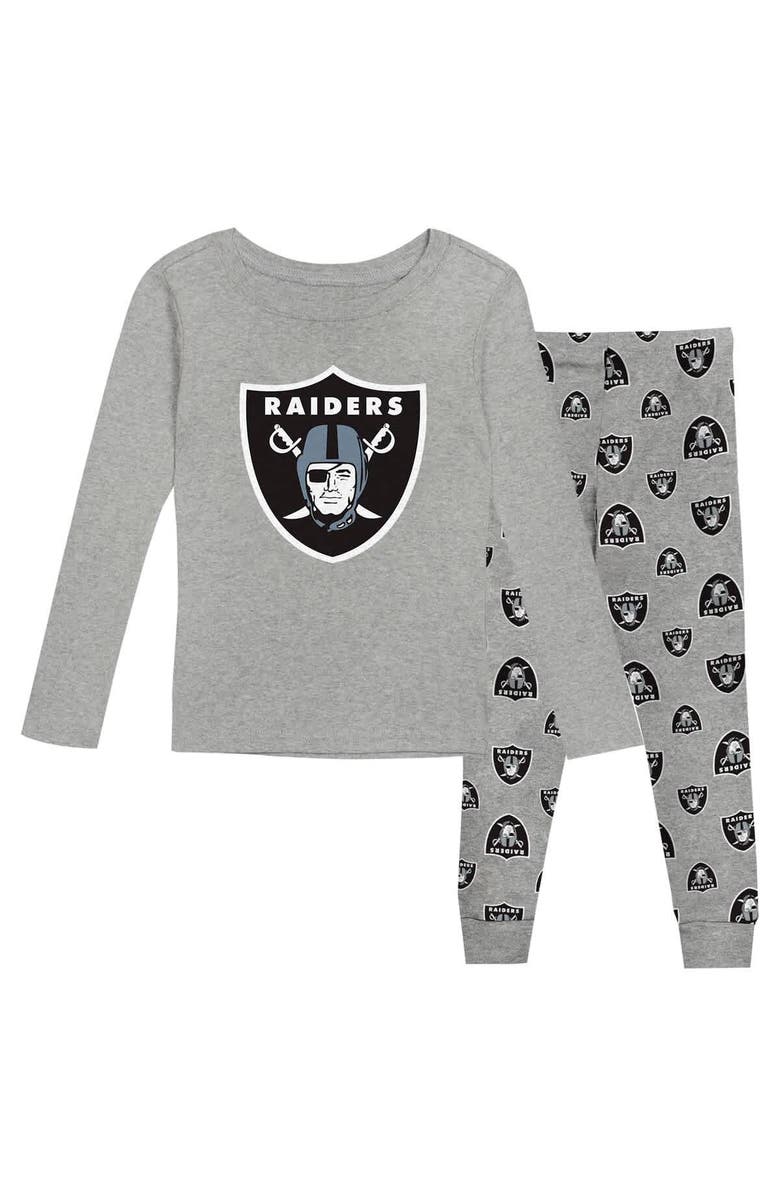 Outerstuff Youth Las Vegas Raiders Long Sleeve T-Shirt and Pants Sleep Set, Main, color, 