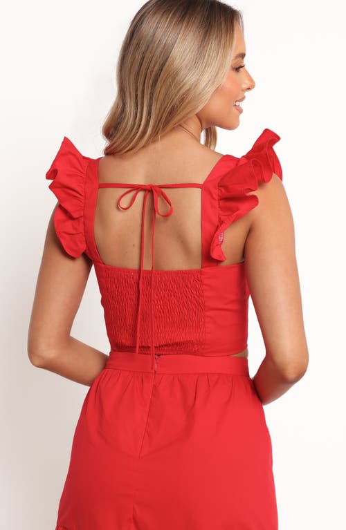 Petal And Pup Petal & Pup Roxia Ruffle Crop Top & Maxi Skirt Set In Red