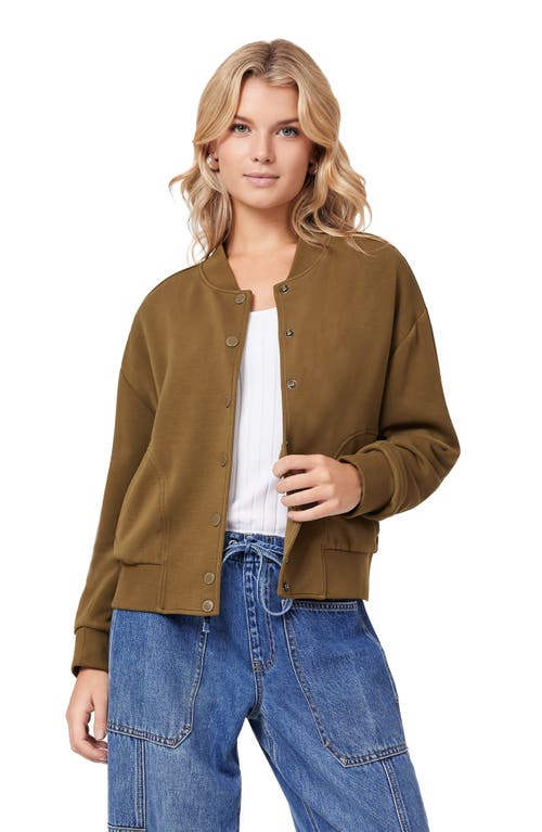 Scotch & Soda Jersey Bomber Jacket In Green