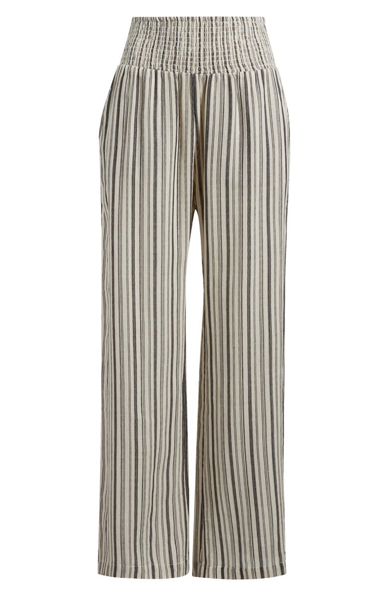 Billabong New Waves Stripe Wide Leg Pants, Alternate, color, Black Pebb