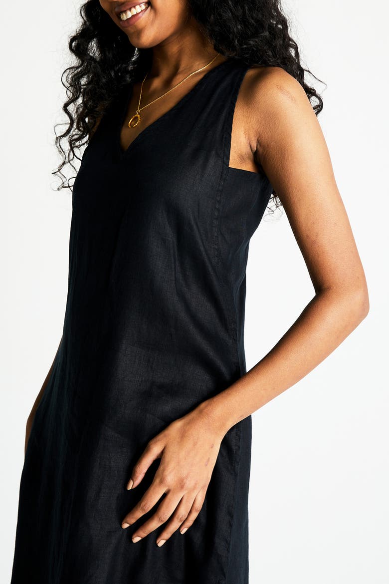 V-Neck Straight Dress, Alternate, color, Black