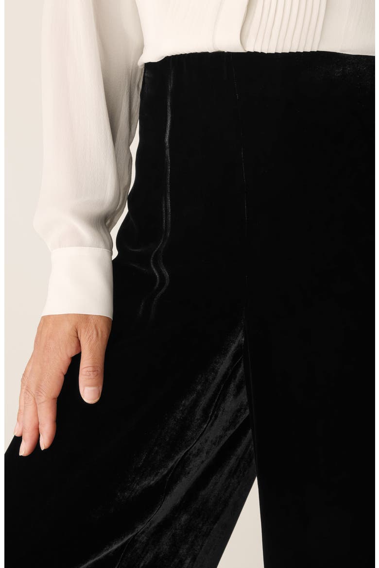 Velvet Wide Leg Pants, Alternate, color, BLACK