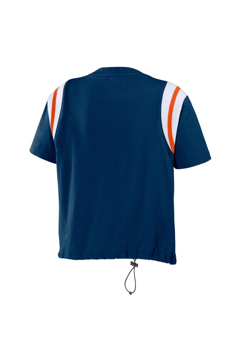 Women's WEAR by Erin Andrews Navy Chicago Bears Cinched Colorblock T-Shirt, Alternate, color, Navy