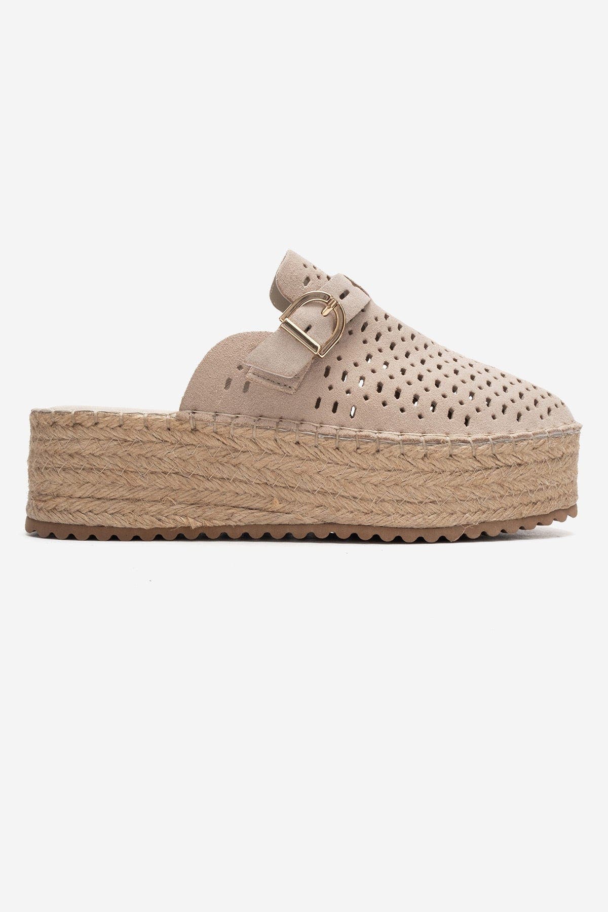 Louis Leather Platform Sandal, Alternate, color, Beige Suede