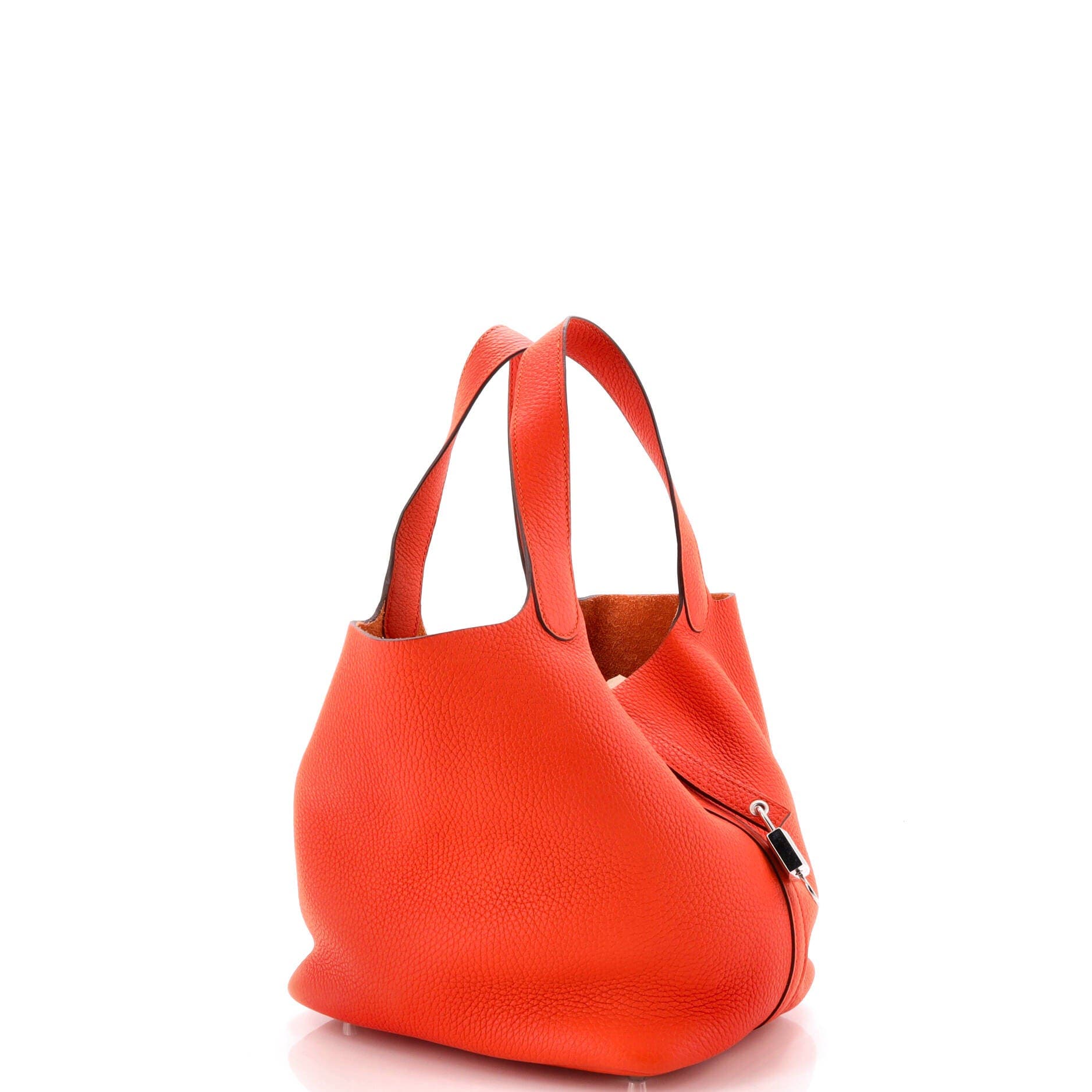 Pre-Owned Hermes Picotin Lock Bag Clemence MM, Alternate, color, Feu