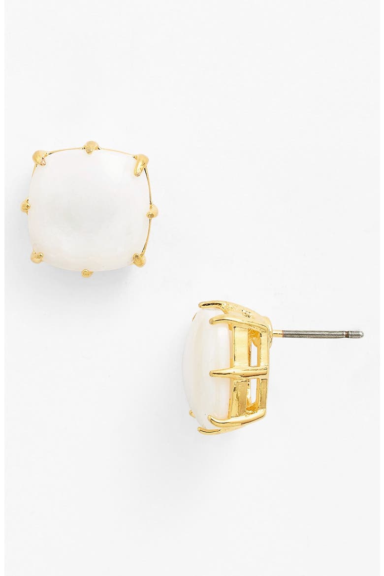 Square Stone Earrings, Main, color, WHITE MOTHER OF PEARL/ GOLD