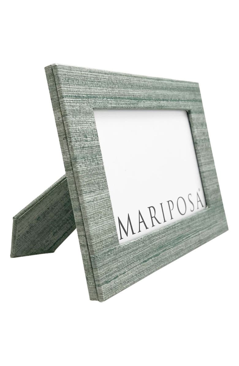 Mariposa Capri Faux Grasscloth 4 x 6-Inch Picture Frame, Alternate, color, Aqua