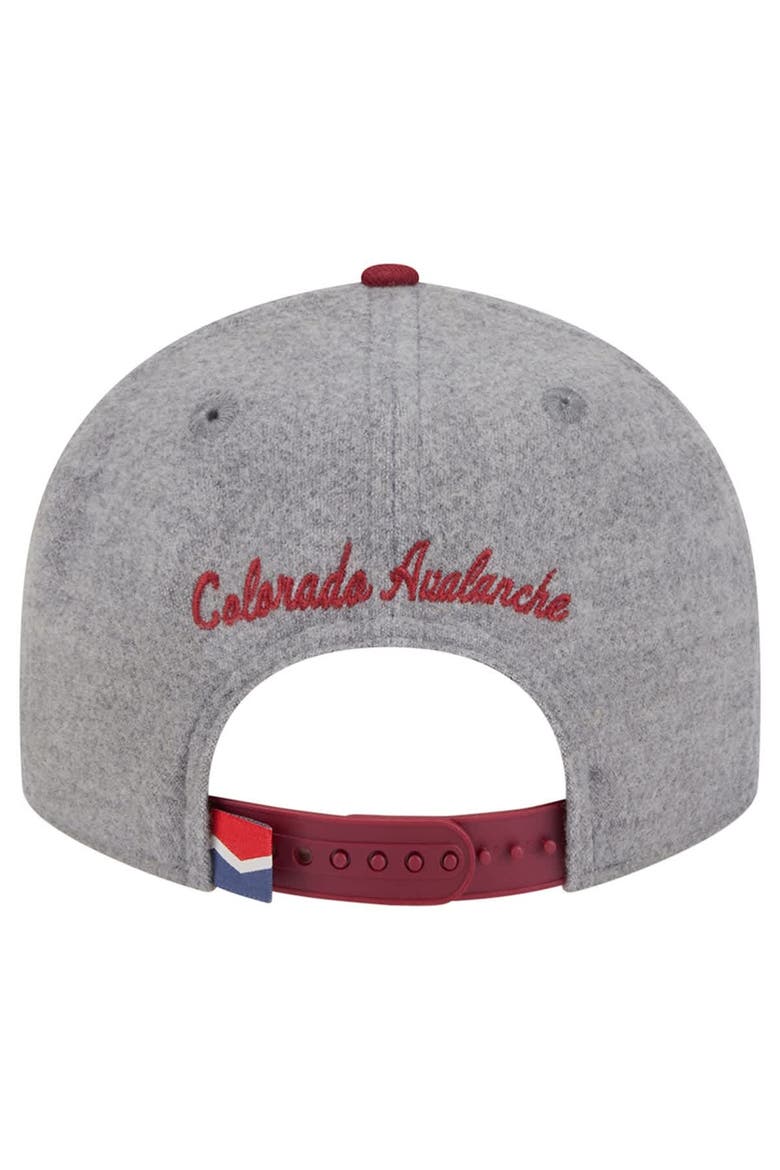 Men's New Era  Gray/Burgundy Colorado Avalanche Wool Pin Low Profile 9FIFTY Snapback Hat, Alternate, color, Gray