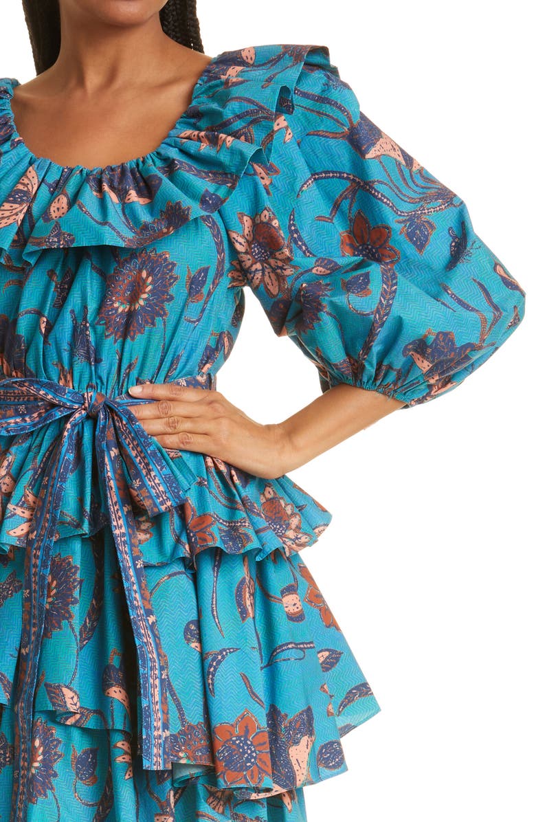 Ulla Johnson Giselle Ruffle Long Sleeve Minidress, Alternate, color,