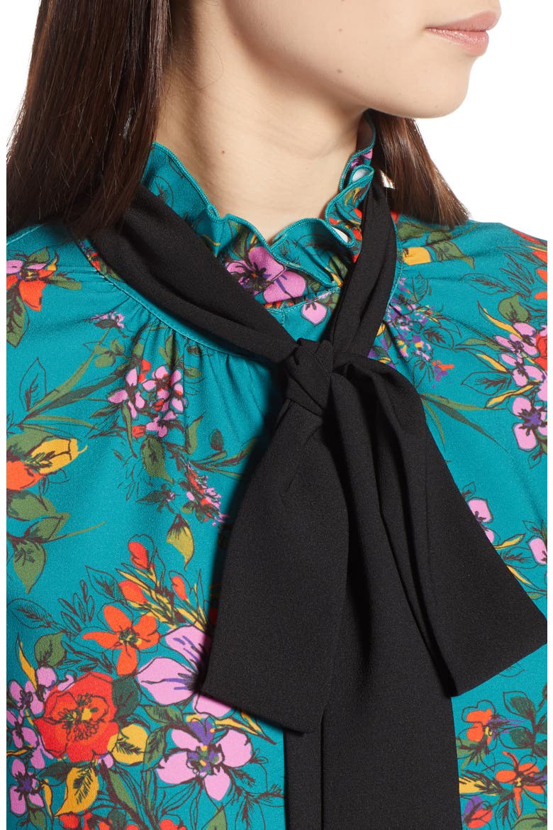 Removable Bow Dress, Alternate, color, GREEN MULTI FLORAL