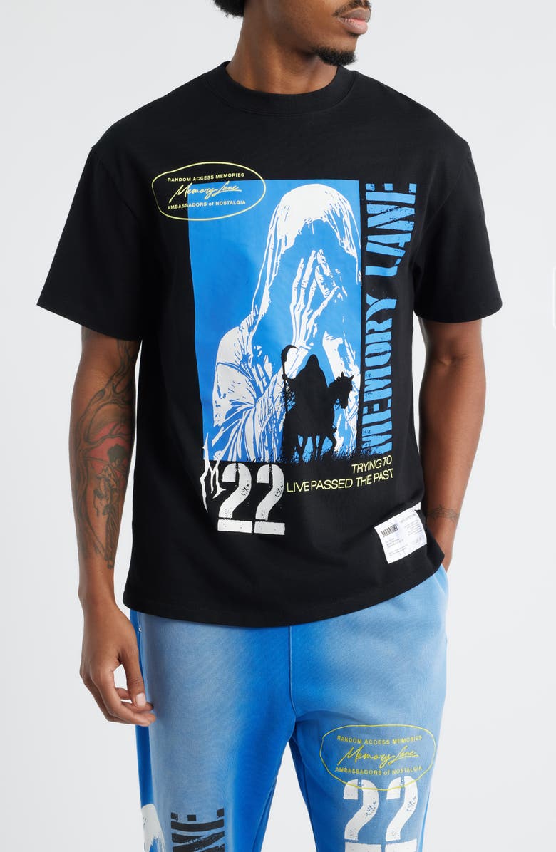 MEMORY LANE Runnin' Past Cotton Jersey Graphic T-Shirt, Main, color, Black