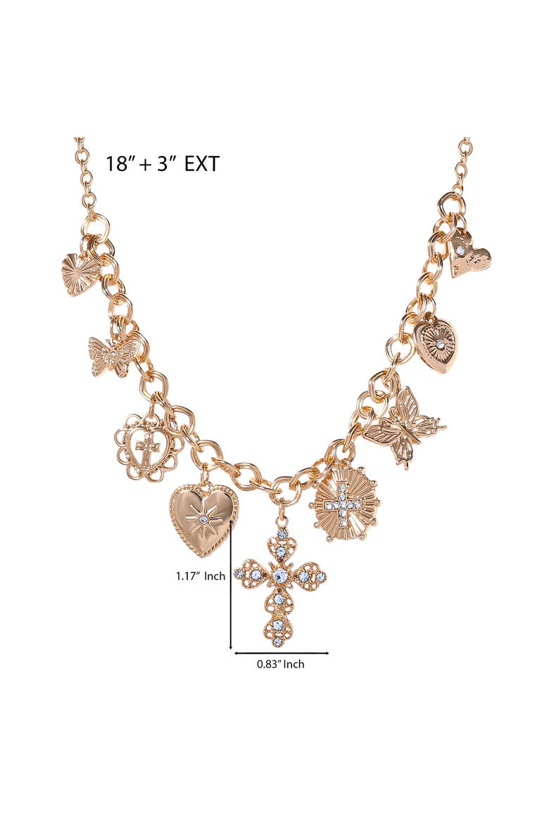 Gold Cross Necklace, Alternate, color, Gold