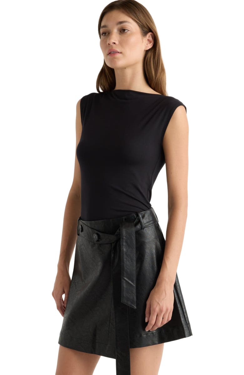 Modern Citizen Tanner Vegan Leather Wrap Skirt, Alternate, color, 