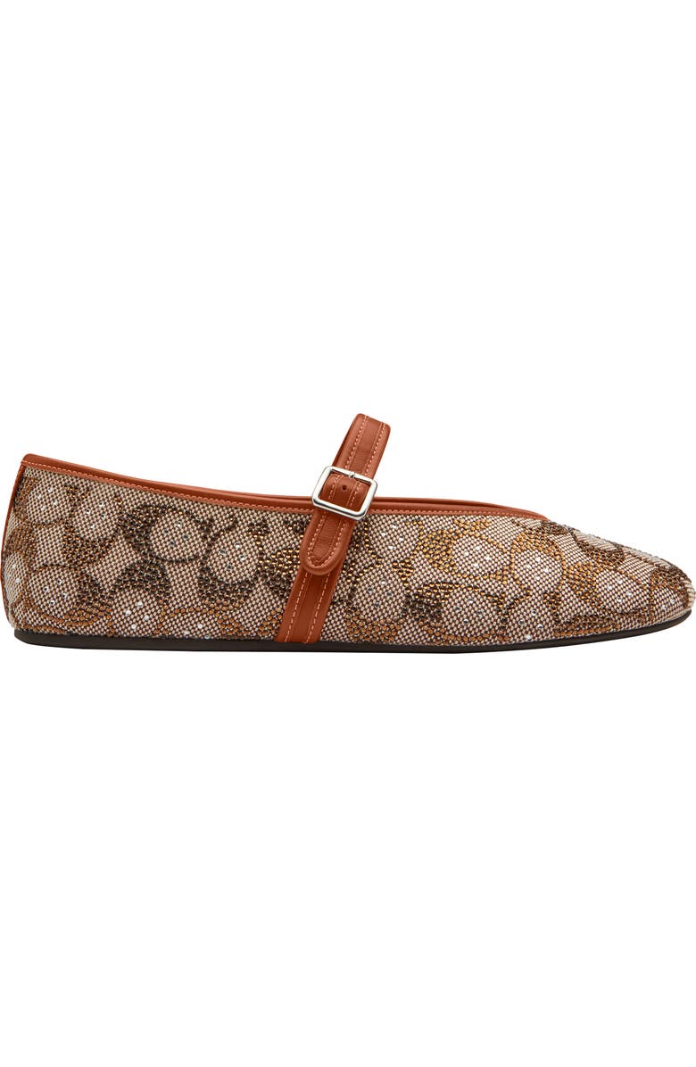 COACH Crystal Signature Jacquard Ballerina Flat, Alternate, color,