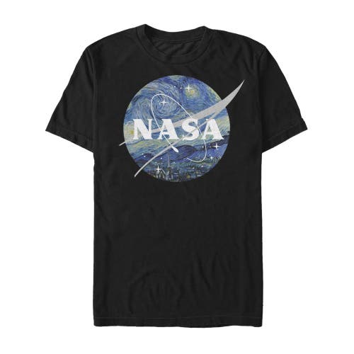 Nasa Starry Night Logo Graphic T-shirt In Black