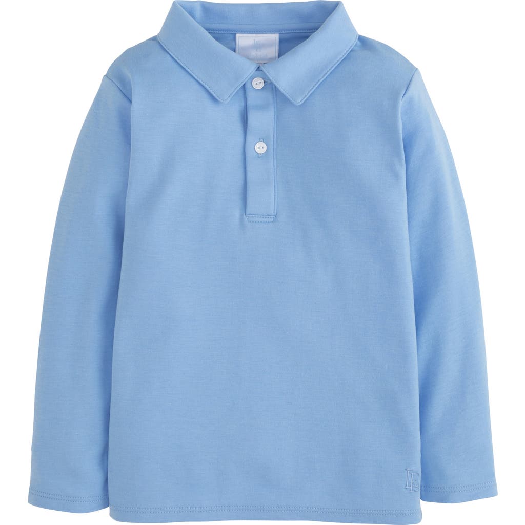 Little English Kids' Solid Long Sleeve Polo In Blue