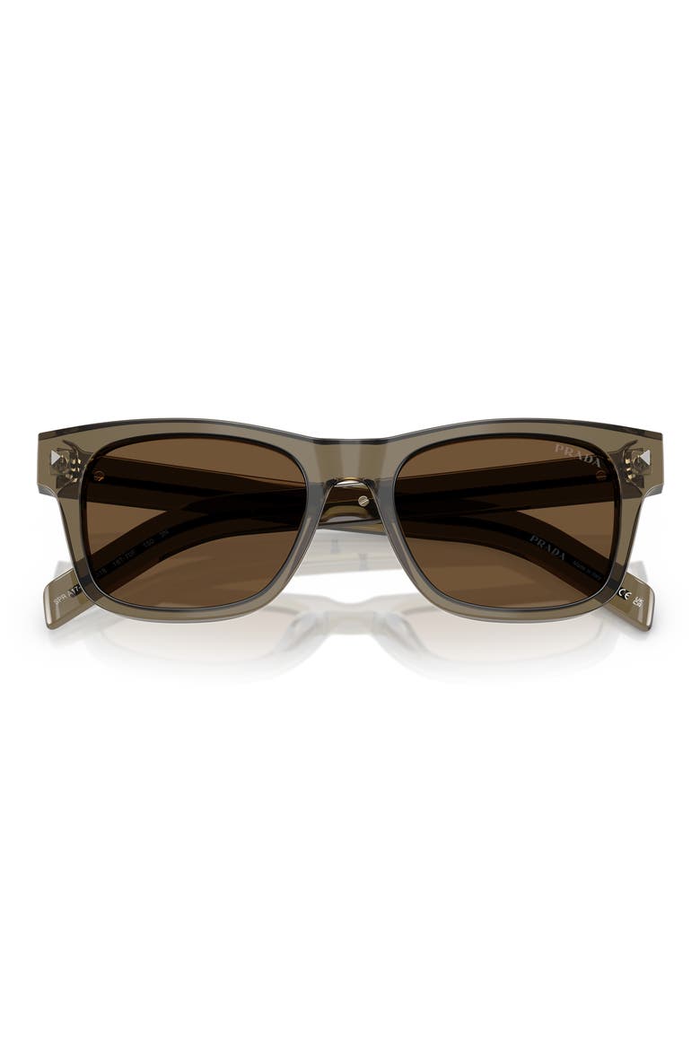55mm Rectangular Sunglasses, Alternate, color, TRANSPARENT TERRA / DARK BROWN