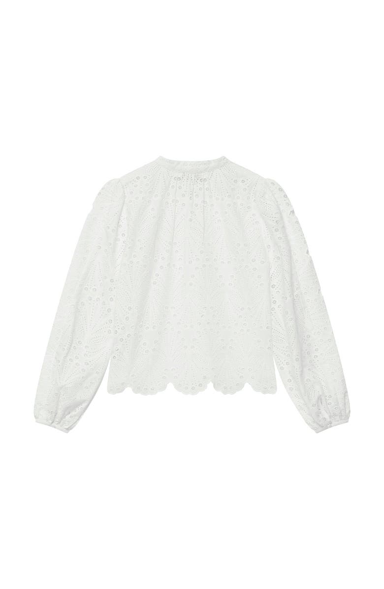 MINT VELVET Cotton Broderie Detail Blouse, Alternate, color, Ivory