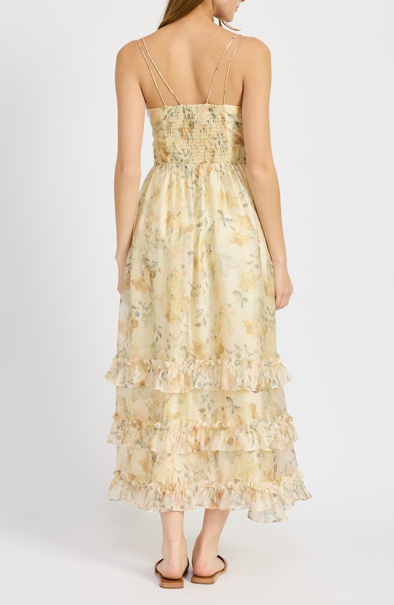 En Saison Elliott Floral Tiered Organza Midi Dress, Alternate, color, 