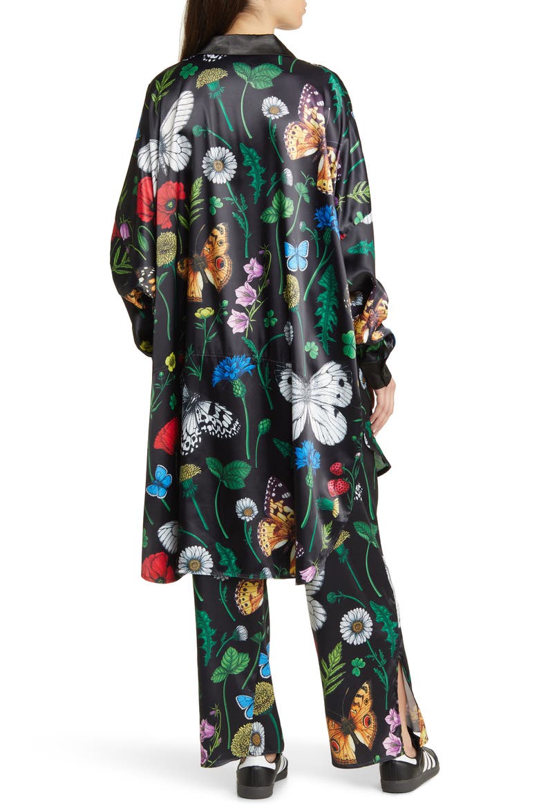 Posh Floral Oversize Satin Button-Up Shirt & Pants Set, Alternate, color, FOLKLORE