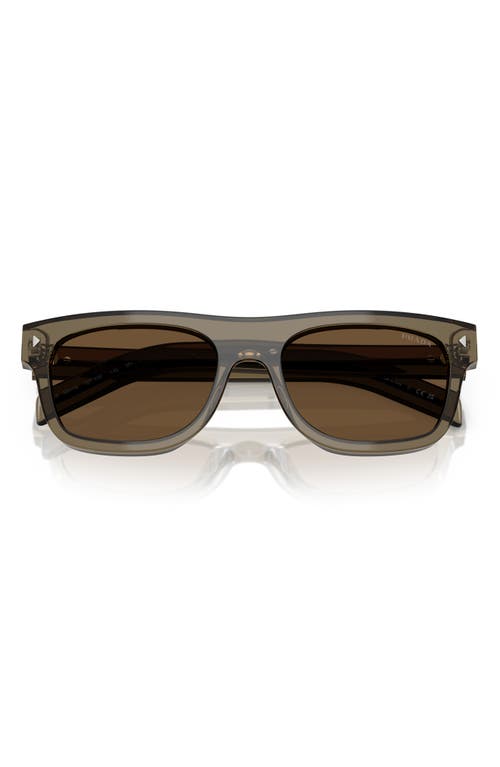 Prada Sonnenbrille Mit Metall-schild In Dark Brown