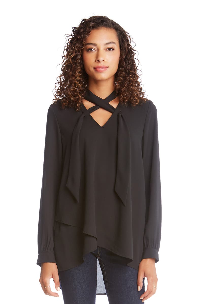 Karen Kane Tie Neck Top, Alternate, color,