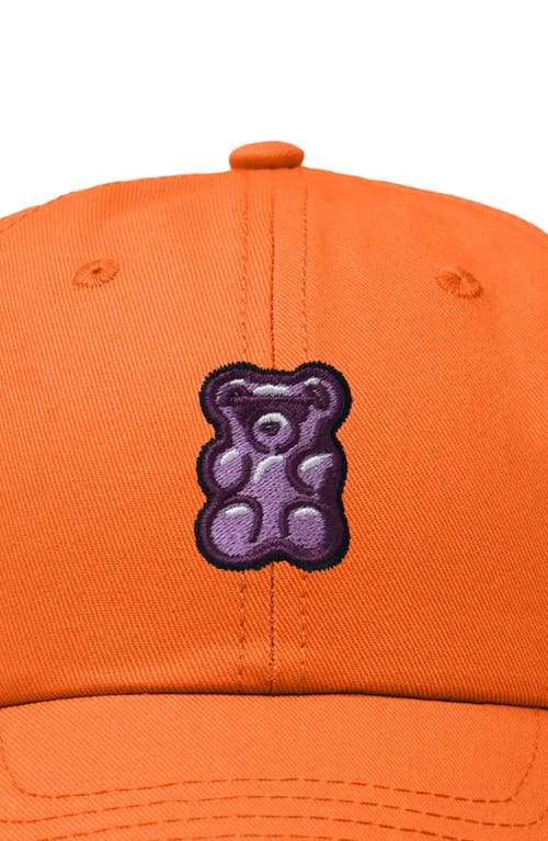 Dalix Purple Gummy Embroidered Cap In Orange