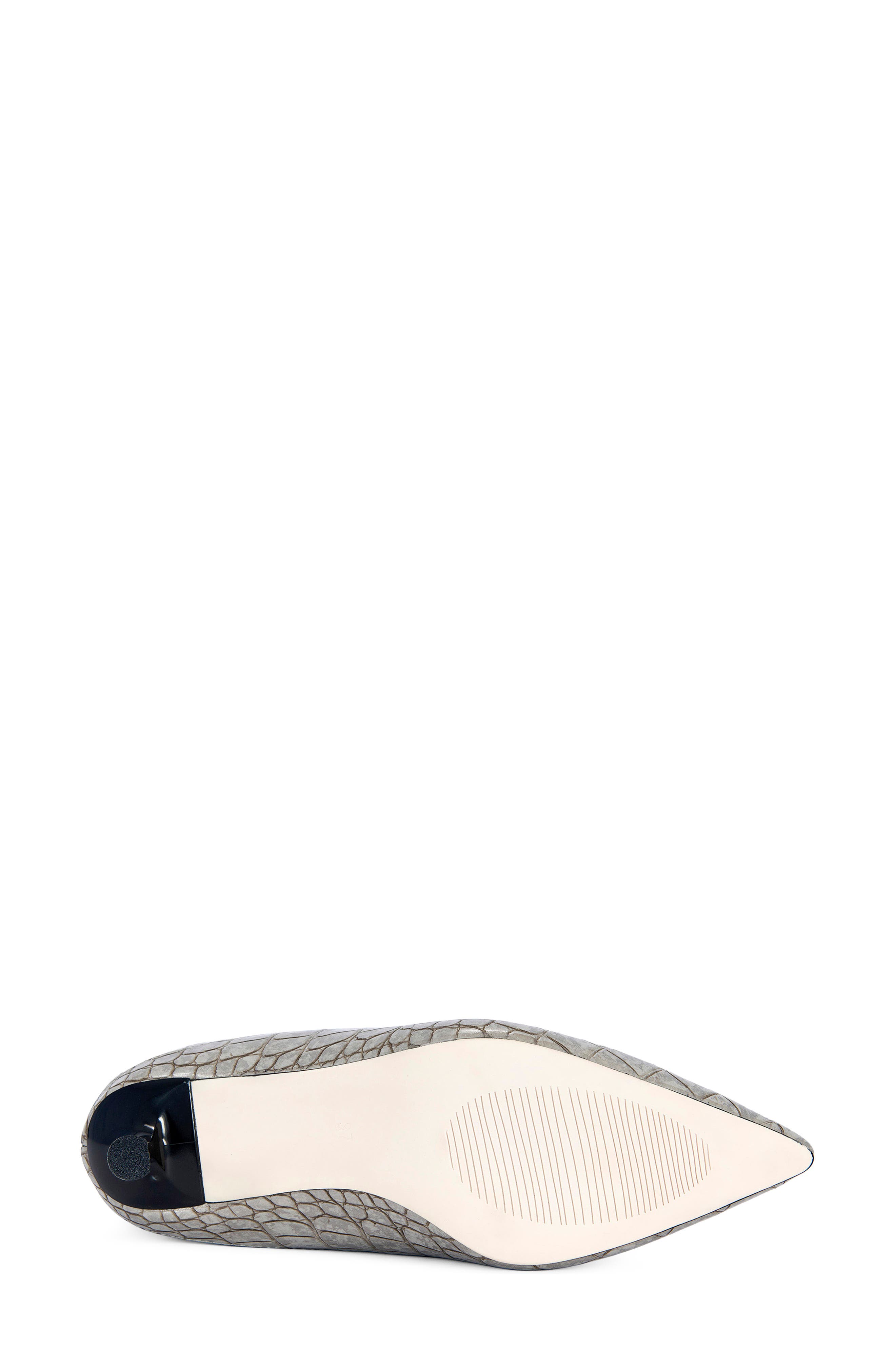 Hayek Croc Embossed Faux Leather Bootie, Alternate, color, SILVER
